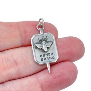 Estate Sterling Silver 925 Bee Honor Board Pendant